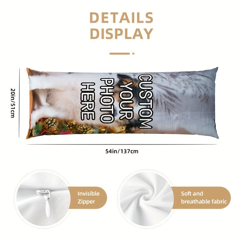 Personalized Plush Photo Pillowcase 50.8x137.16cm Double-Sided Home Decor Gift