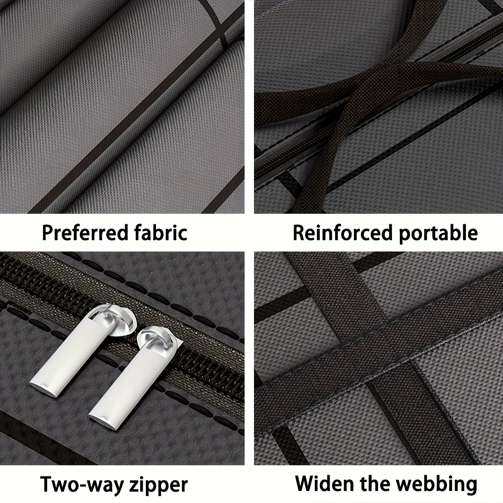 Black Non-Woven Storage Bag for Quilts Clothes Blankets and Toys