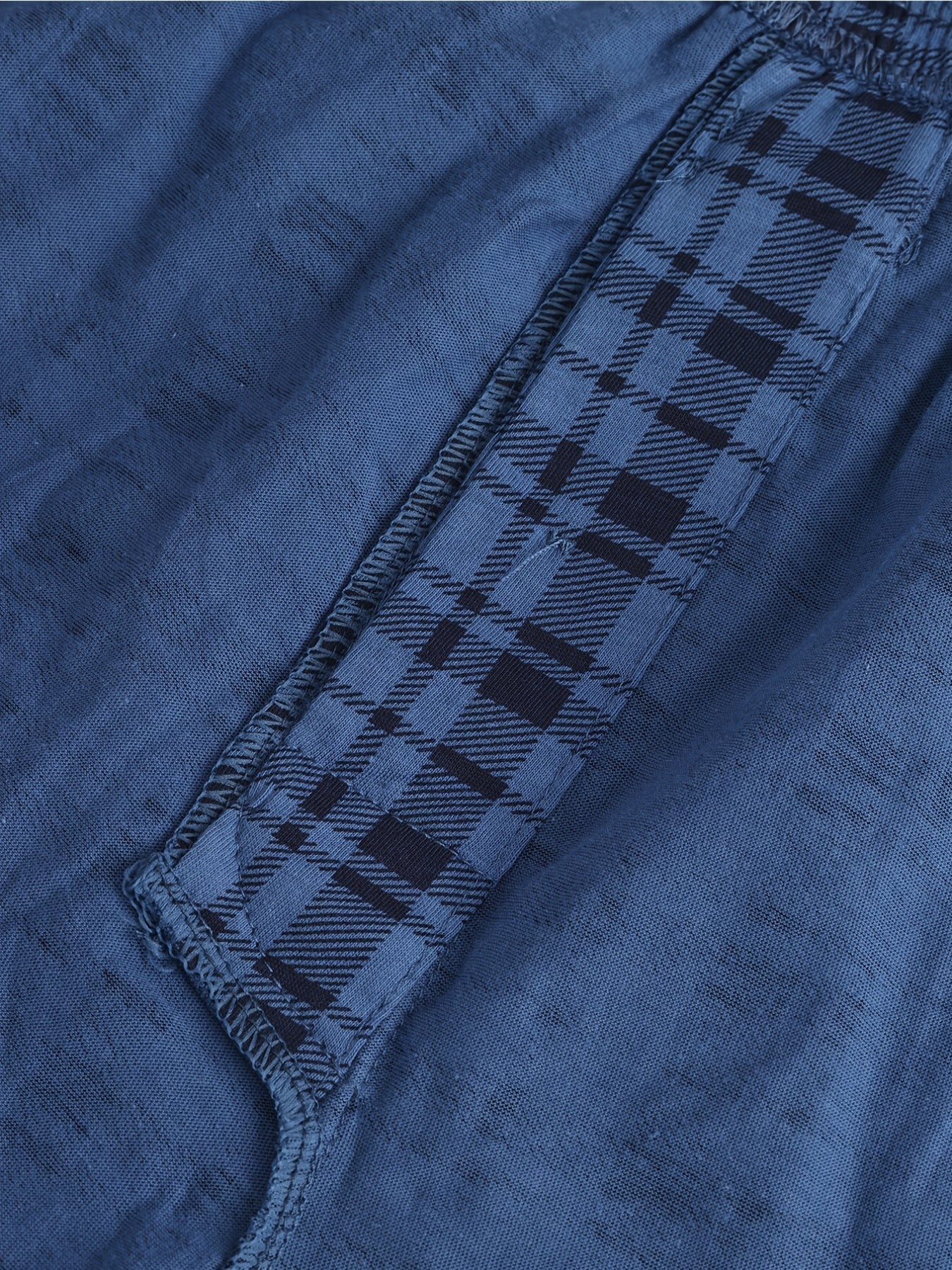 Men's Cotton Pajama Pants High Waist Loose Fit Plaid Casual