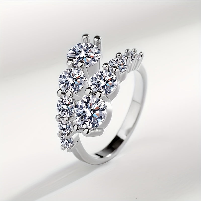 Ayollar va qizlar uchun Sterling Silver Moissanite Twist Cuff Ring