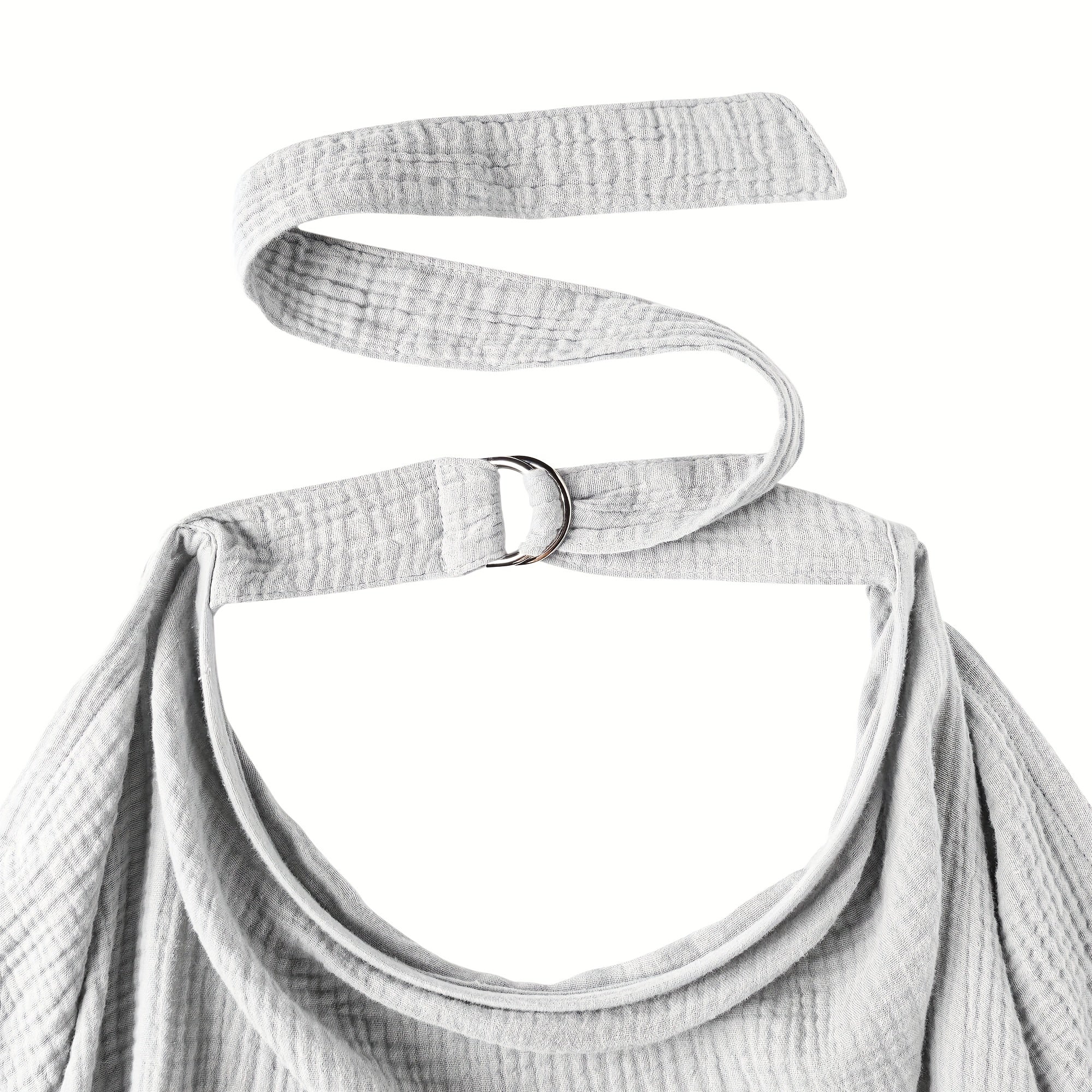 Breathable Muslin Nursing Cover with Hoop for Breastfeeding and Car Seat Canopy