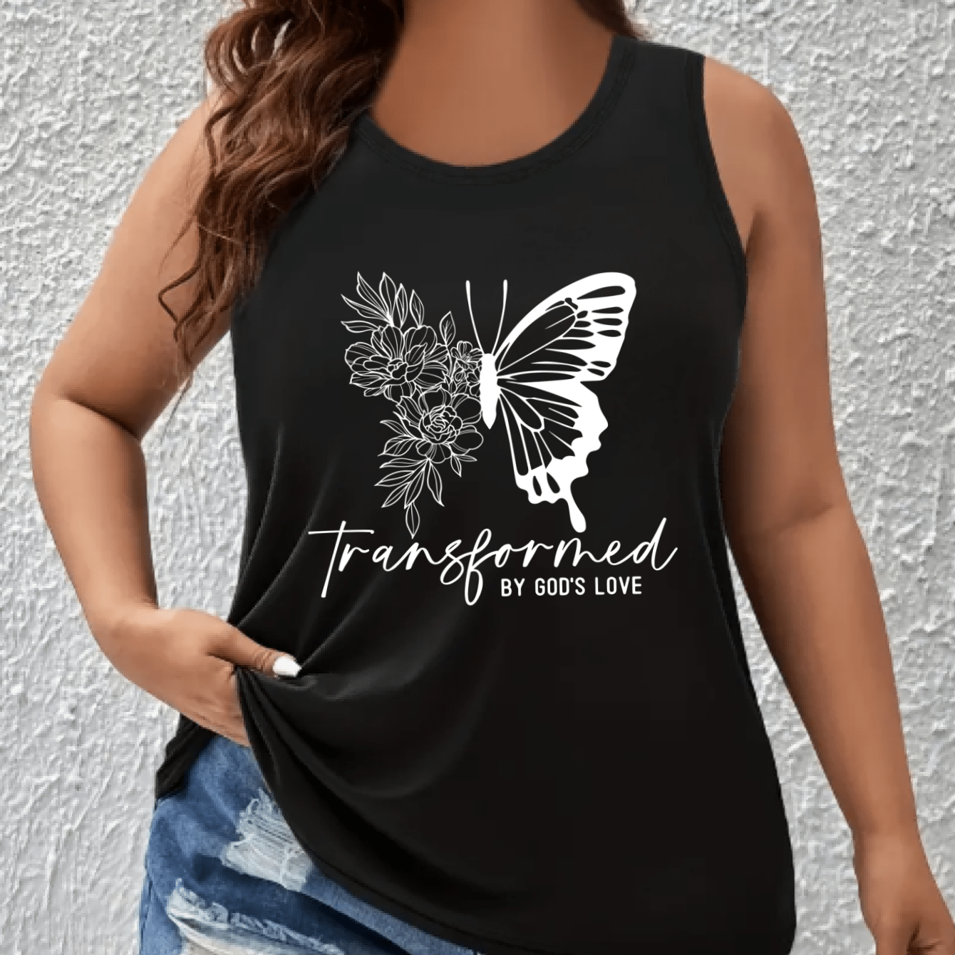 Women's Plus Size Sleeveless Tank Top Breathable Floral Print Casual Activewear