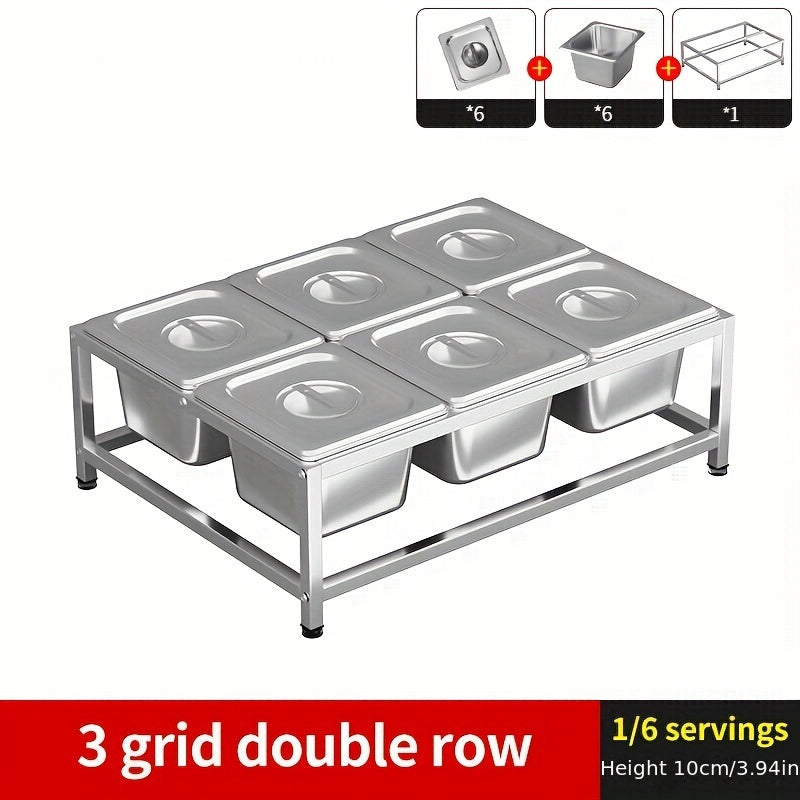 Stainless Steel Seasoning Box Set with Rack and Spoon for Spices and Sauces