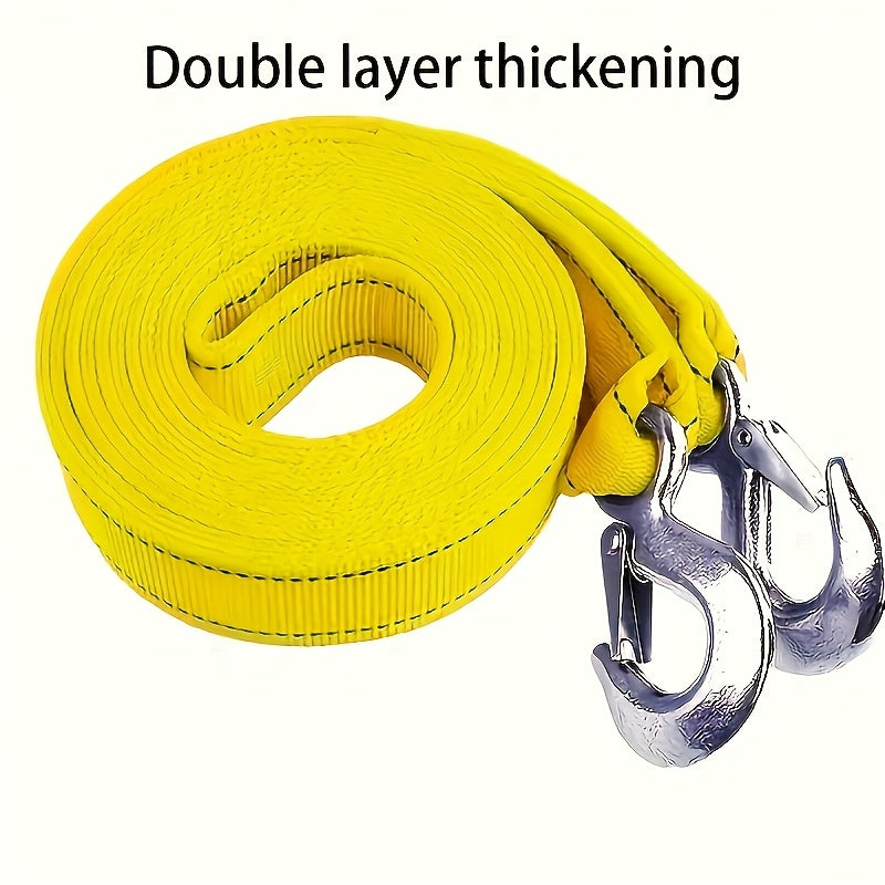 Cuerda de remolque de alta resistencia de 3.96 m de poliamida con ganchos antideslizantes para recuperación de vehículos