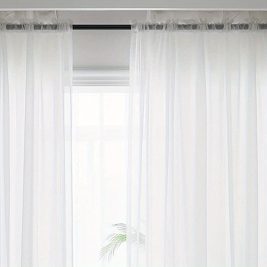 Soft White Sheer Curtain for Balcony, Living Room, Bedroom, Kitchen