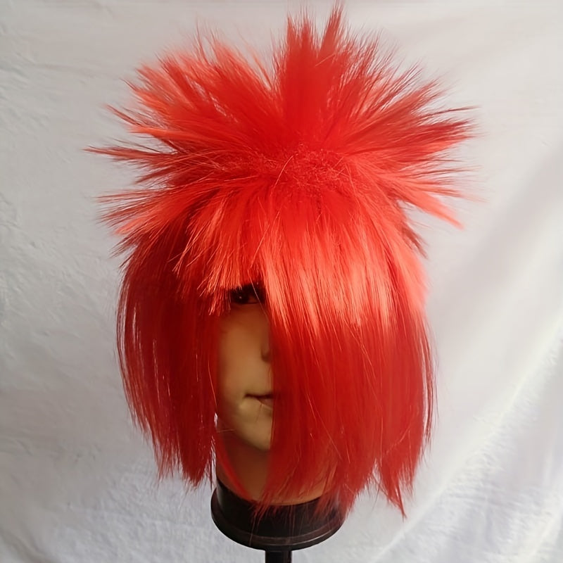 Short Straight Wig for Cosplay and Halloween Synthetic Hair Easy Wear