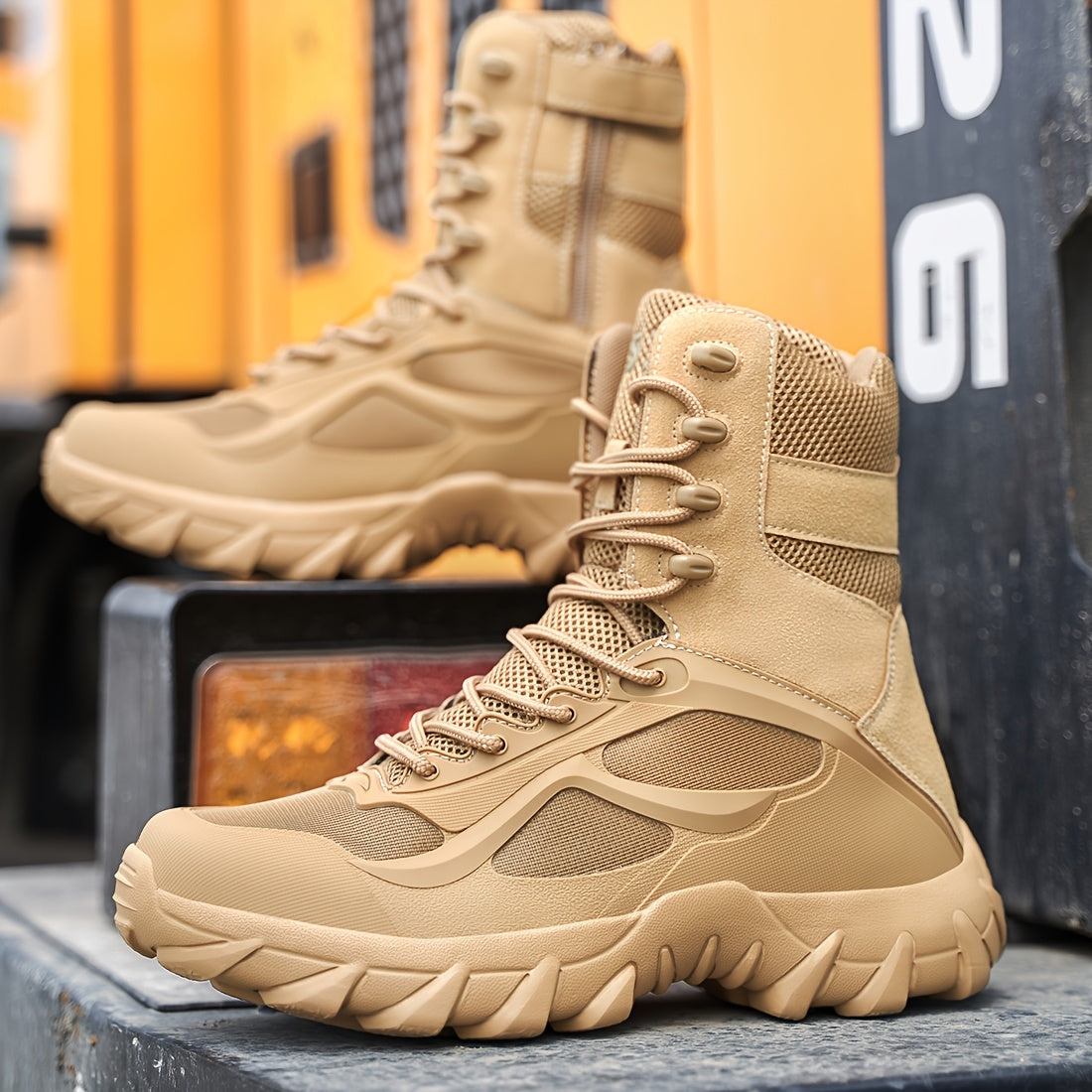 Men's High-Top Hiking Boots Breathable Nylon Outdoor Non-Slip EVA Casual Shoes