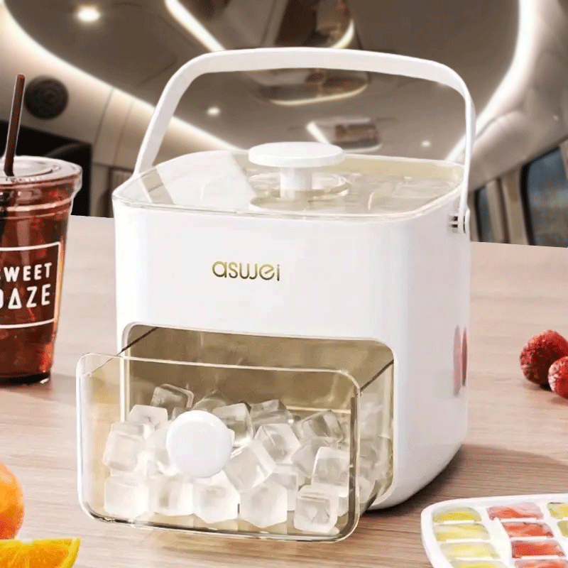 Manual Ice Maker Portable Hand-Cranked Ice Machine for 48 Cubes