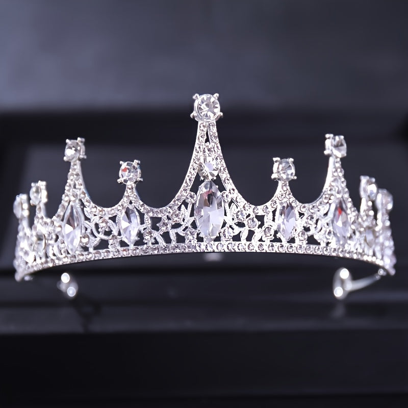 Girls Princess Tiara Headband with Flowers and Rhinestones for Halloween, Birthday, Cosplay