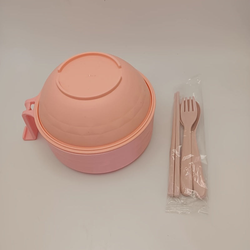 Mikroto'lqinli Ramen Pishirish To'plami - Qoshqich, Vilkalar va Chopsticks bilan - Tez tayyorlanadigan Noodl uchun mukammal, ABS mikroto'lqinli xavfsiz materialdan tayyorlangan, Kollej yotoqxonalari, lager va pikniklar uchun ajoyib