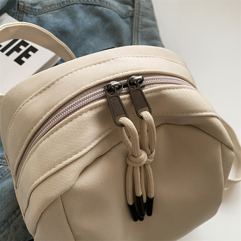 Women's Nylon Crossbody Bag Casual Solid Color with Front Zipper Pocket for Work and Daily Use