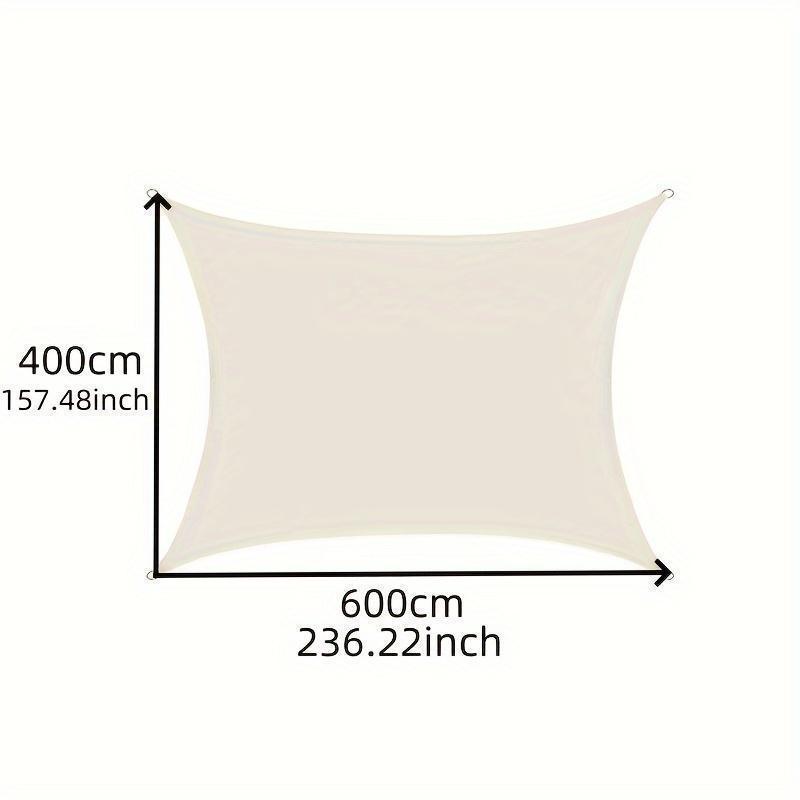Waterproof Rectangular Sunshade Sail for Patio Garden Polyester Blend Grey