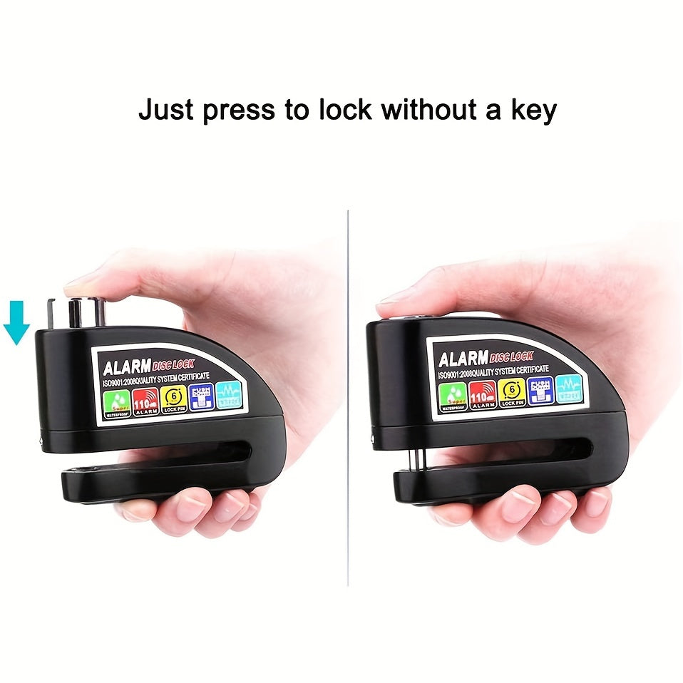 Bike Lock with Alarm Steel Cable Anti-Theft Aluminum Alloy 6mm