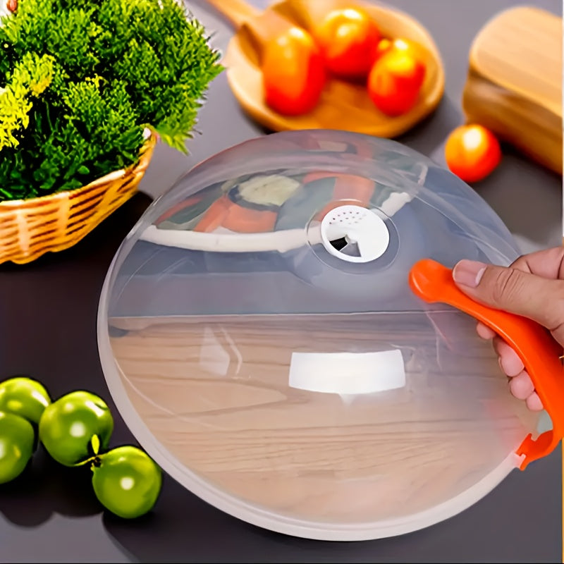 Two Reusable Microwave Splash Covers Clear Heat-Resistant Food Covers