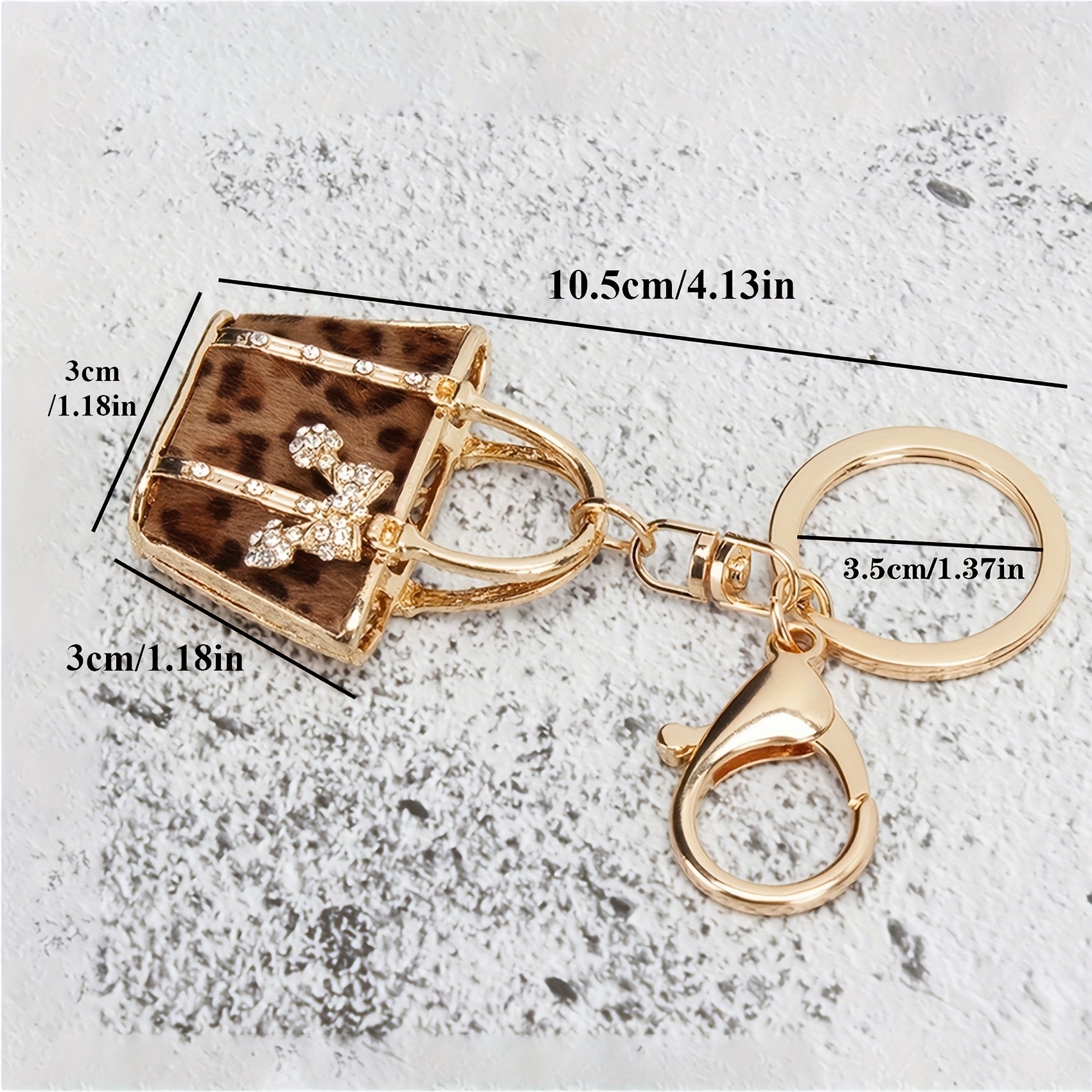 Leopard naqshli oltin kalitcha uchun pendants, avtomobil hamyoni, sumka, telefon uchun sovgʻa