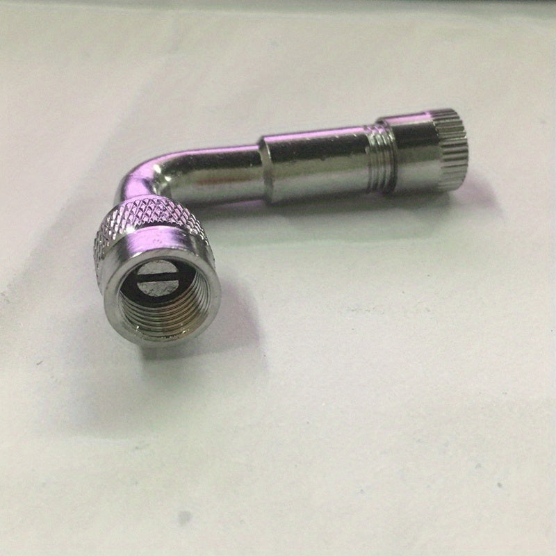 Motorcycle Copper Valve Adapter Tire Tube Extension Silver 90 Degree