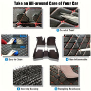 3D Faux Leather Car Floor Mats Set for SUV All-Weather Protection Durable