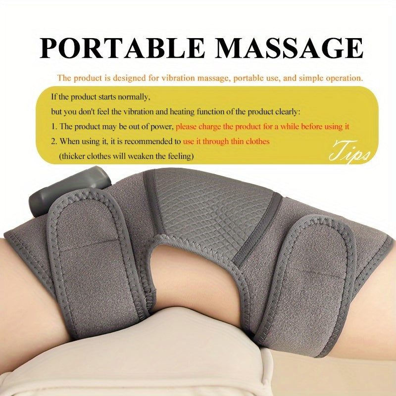 Adjustable Heat and Vibration Knee and Leg Massager Rechargeable USB Body Pain Relief