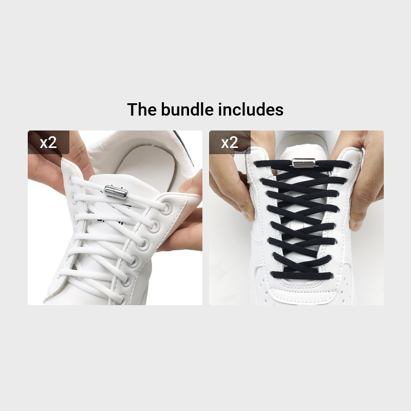 Unisex Elastic No-Tie Shoelaces With Buckles Replacement Lazy Laces