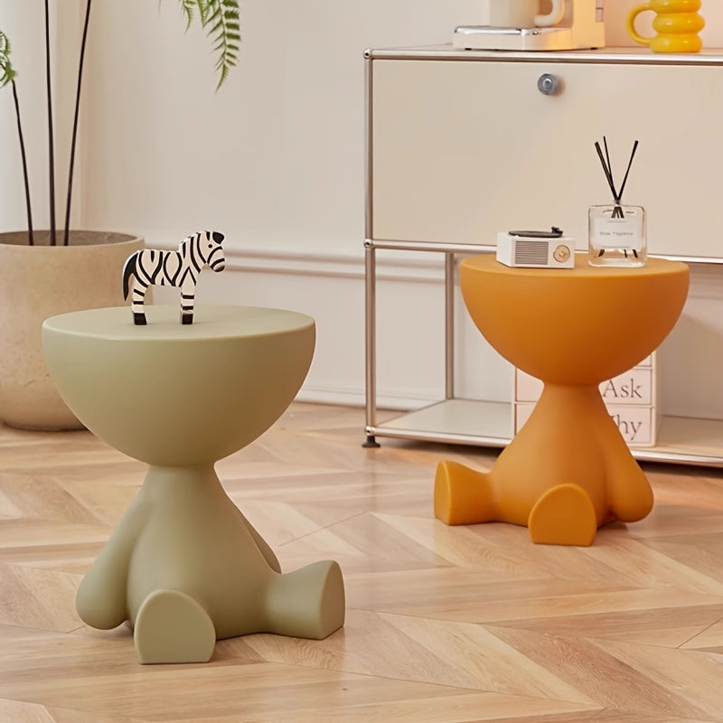 Plastic Modern Side Table for Small Spaces Casual Style No Assembly