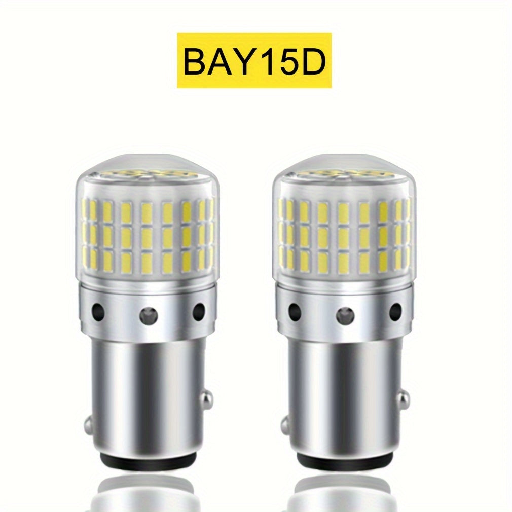 2 Pack LED Car Turn Signal and Reverse Bulbs White 1156 7440 3157 P21W