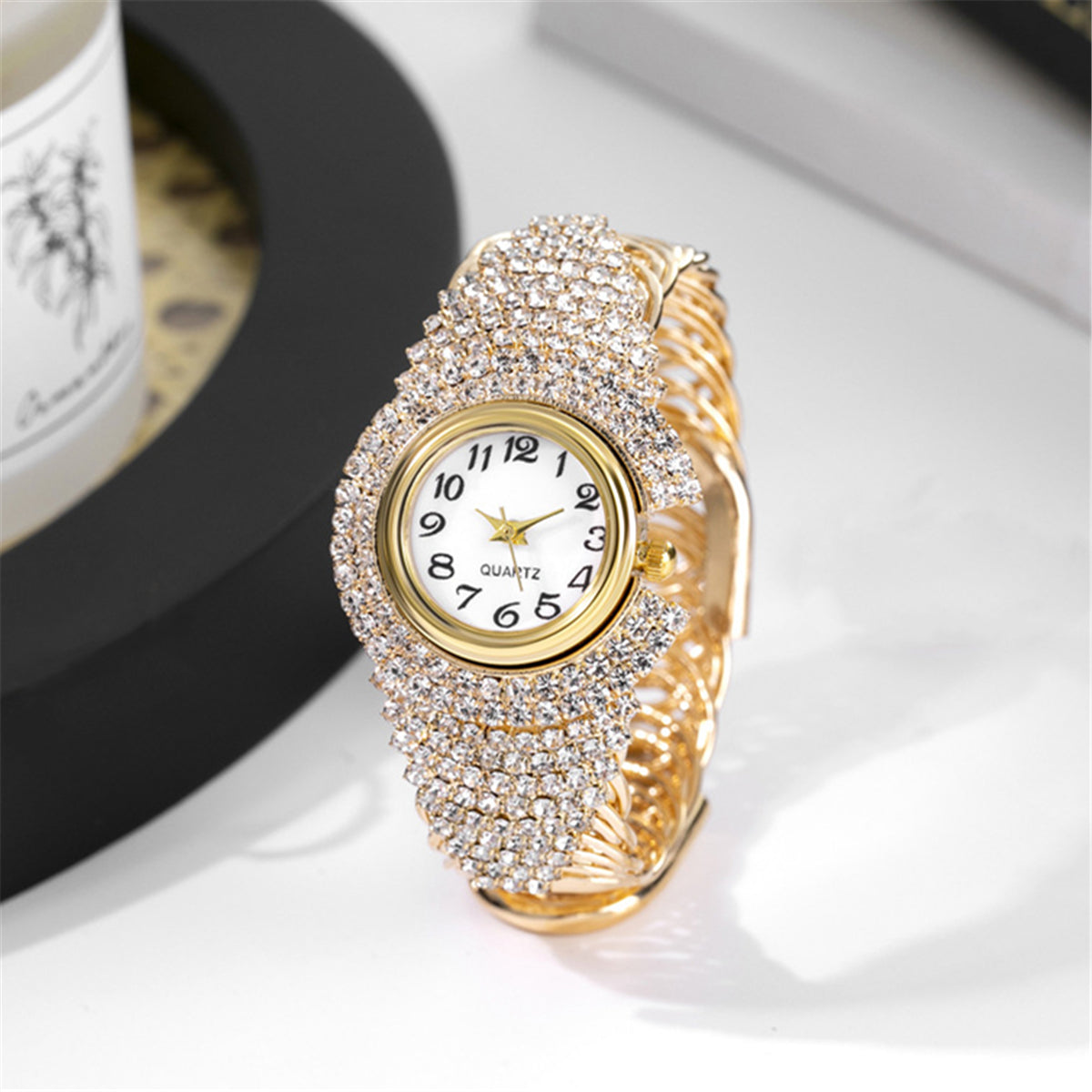 Women’s Bohemian Luxe Watch with Rhinestones and Elegant Design