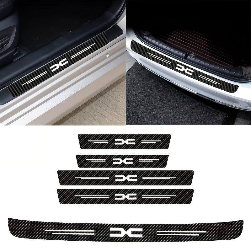 5 шт. накладка на порог двери автомобиля из углеродного волокна PVC для автомобилей Dacia