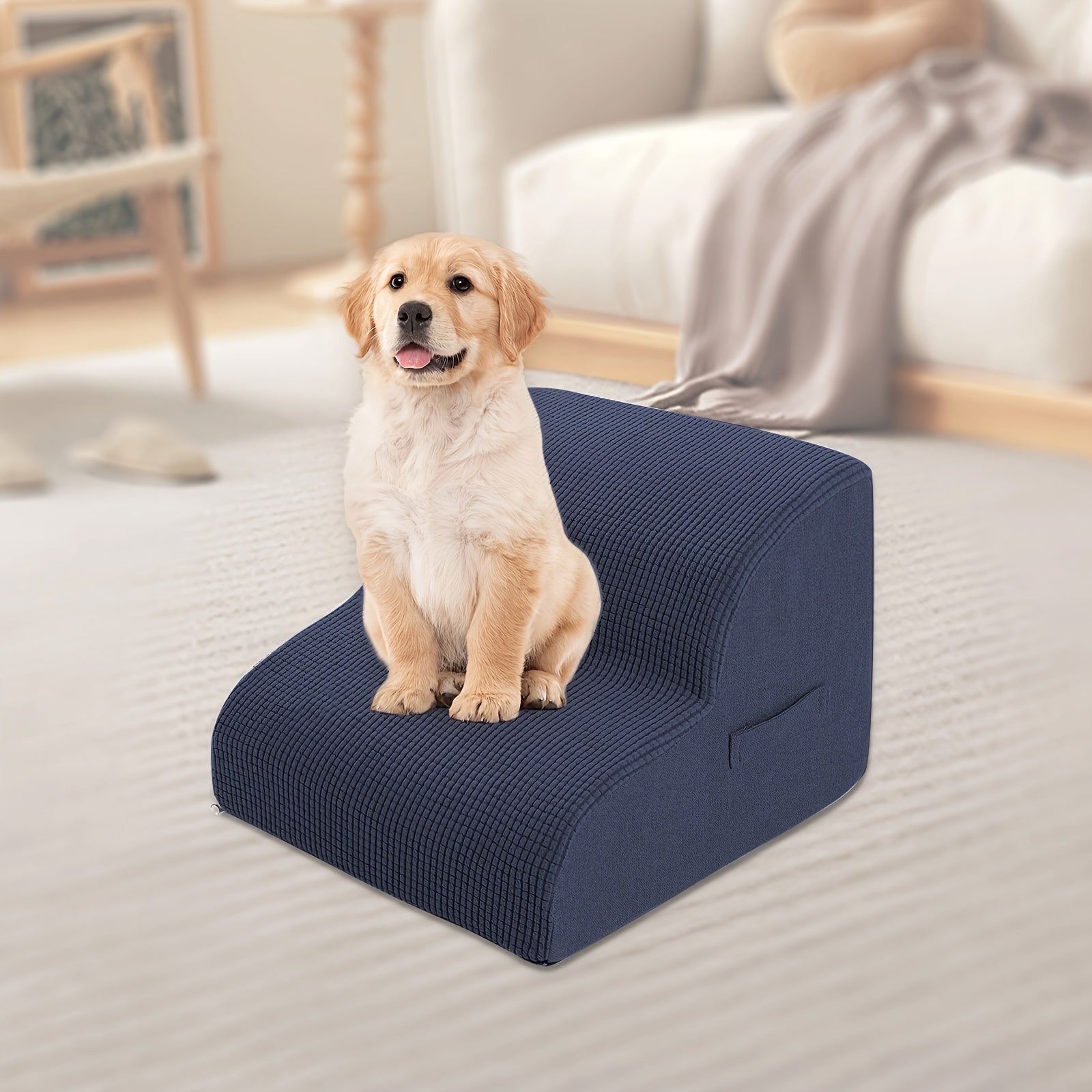 Small Dog Steps 2/3/4 Stairs Non-Slip Washable for Injured Older Pets with Joint Pain