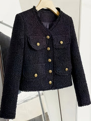 Women's Textured V-Neck Coat Solid Color Fall Winter Knit Jacket