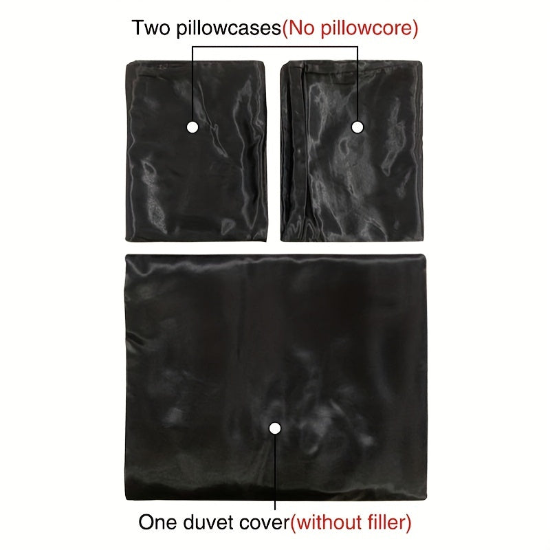 Роскошный комплект постельного белья из 3-х предметов из сатина с однотонным покрывалом. Включает 1 пододеяльник и 2 наволочки. Одеяло и подушки в комплект не входят.