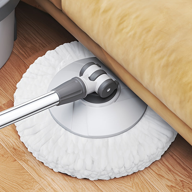 360° Rotating Mop Bucket System with 5 Fiber Mop Heads and Adjustable Handle