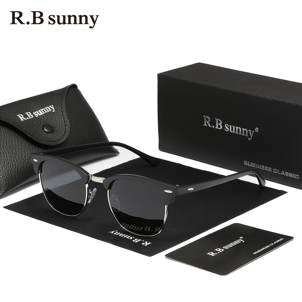 Full Rim Round Fashion Glasses for Men and Women Polarized Polycarbonate Frames