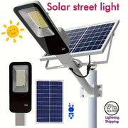 Farola solar LED con control remoto para exteriores, jardín, patio, pared, garaje