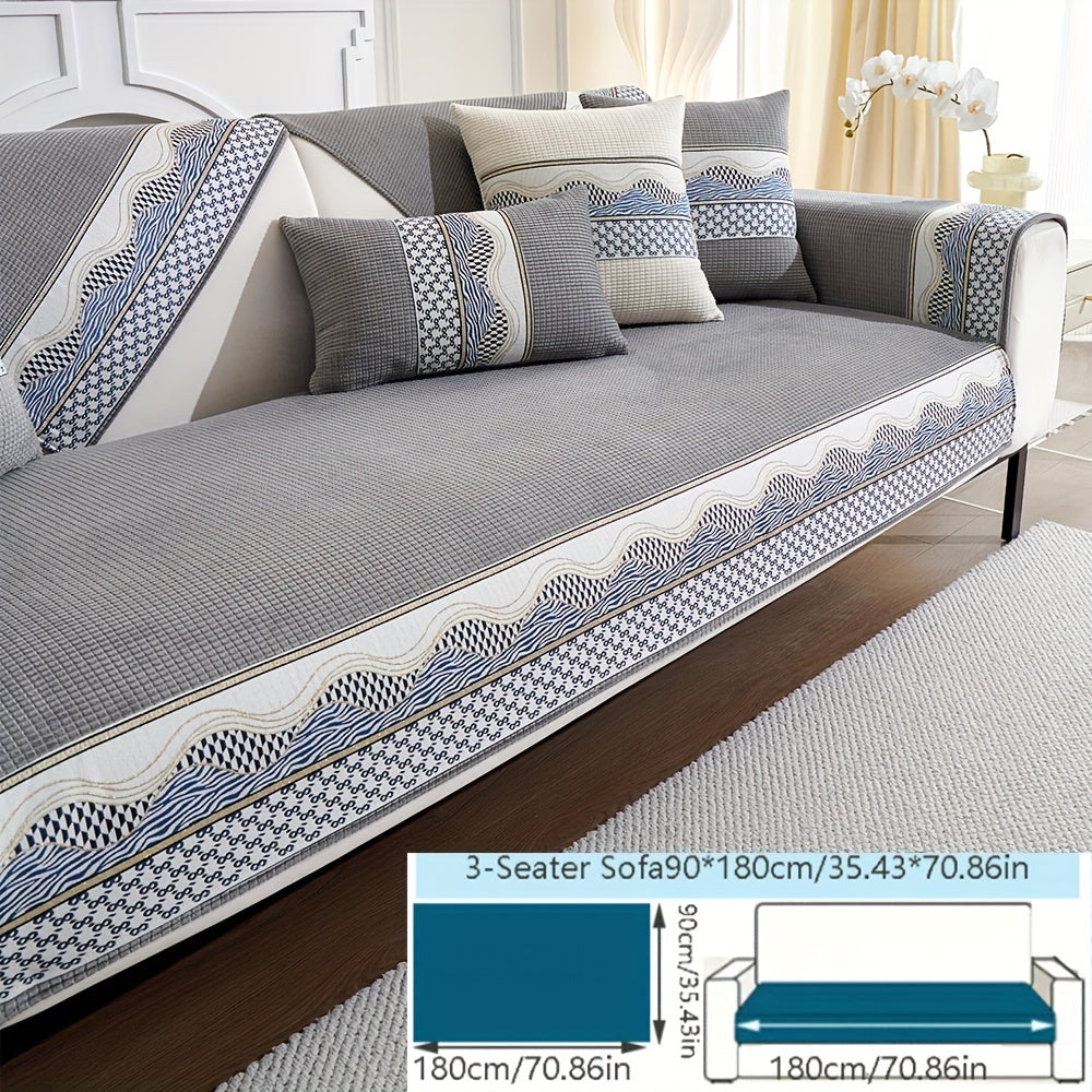 Velvet Sofa Cushion Cover Non-Slip Pet-Friendly All-Season Protecting Armchair Loveseat 3-4 Seater