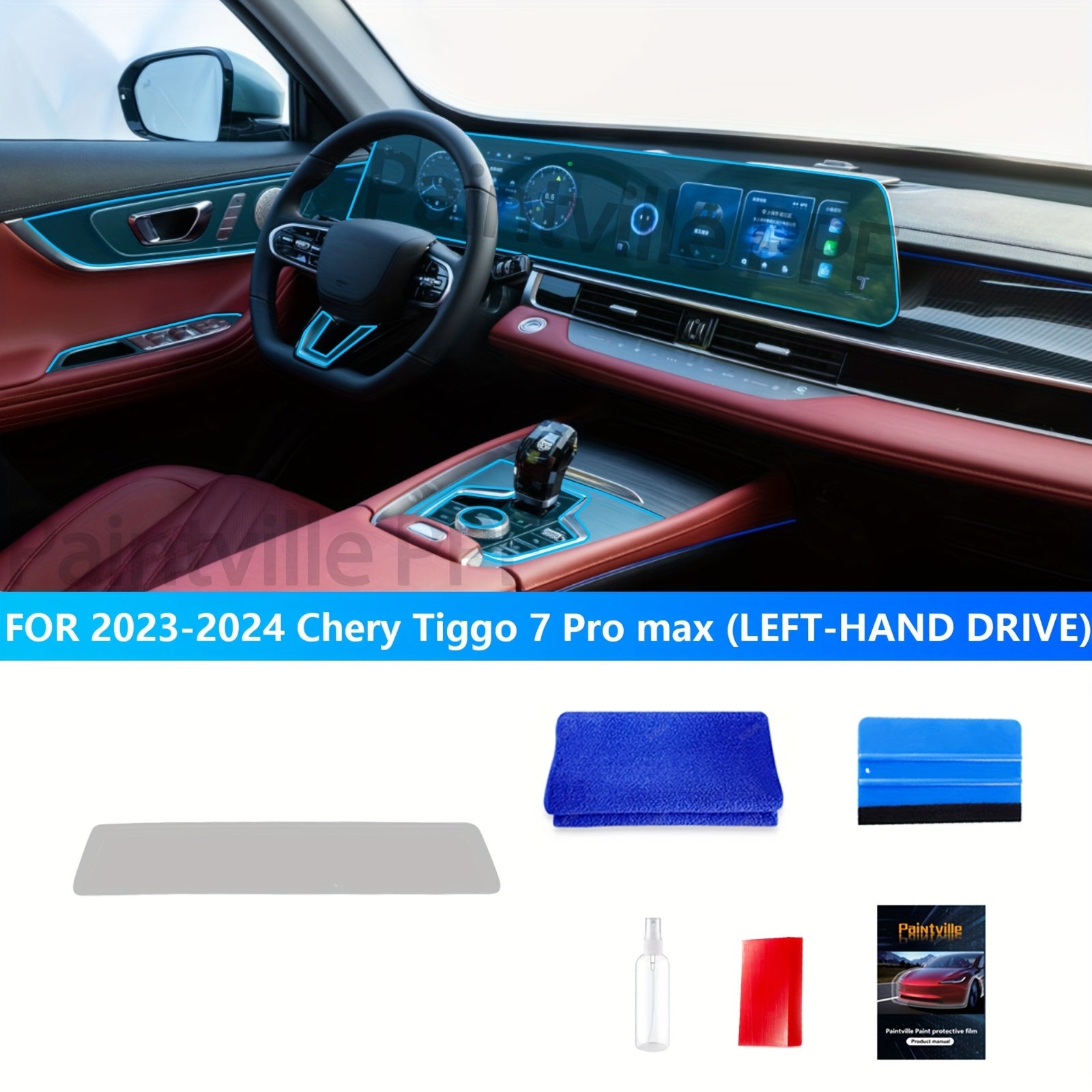 Car Interior Protection Film for Tiggo 7 Pro Max 2023-2024 TPU Screen Protector