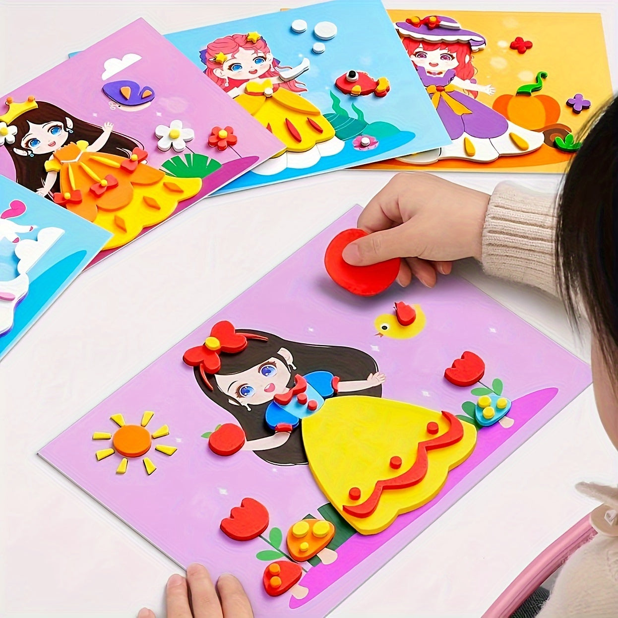 DIY 3D Stickers for Kids Educational Holiday Gift Paper Mixed Color Pack of 6 or 12