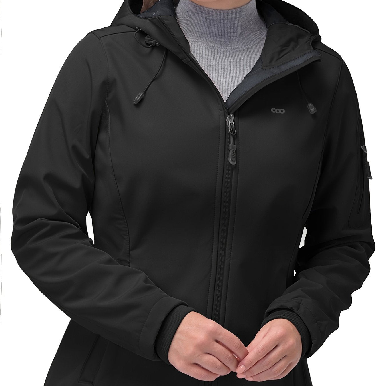 Women's Softshell Windproof Hooded Jacket Fleece Lined Warm Lightweight Outdoor
