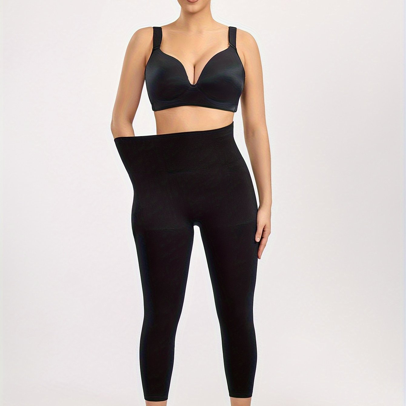 Women's High Waist Shaping Leggings Tummy Control Butt Lift Seamless Brown Yoga Running Casual