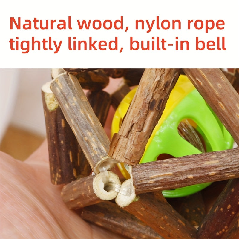 Interactive Rattan Cat Toy with Bells for Indoor Cats Dental Health and Teeth Cleaning