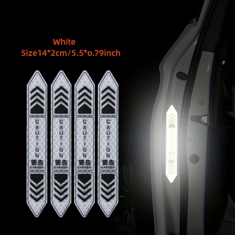 4pcs Car Reflective Stickers Safety Warning Visibility Enhancer