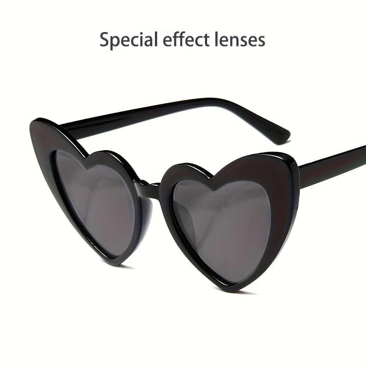 Ayollar uchun yurak shaklidagi diffraksiya ko‘zoynaklari, o‘rta rangli ramkalar bilan, partiyalar va festival uchun