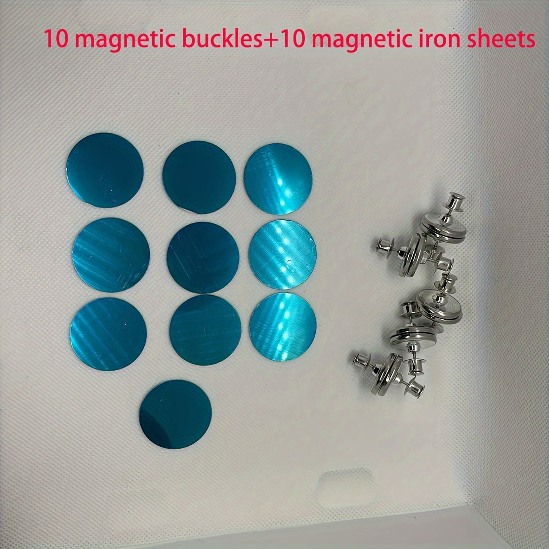 Dush pardalari uchun metall magnit tutqichlar, 12, 20 yoki 32 dona to'plam bilan o'rnatish oson. Shuningdek, tikuvni yopish va devor bezaklarini osish uchun ham ishlatilishi mumkin.