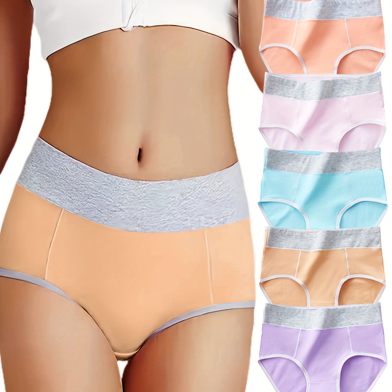 Besh ayolning pastel rangli blok dizaynidagi hipster ichki kiyimlari, cho'ziluvchan, havo o'tkazuvchi matodan tayyorlangan. Qo'l bilan yuvish mumkin va hipster kesimi bilan qulay mos keladi, shirin spandeks aralashmasi.