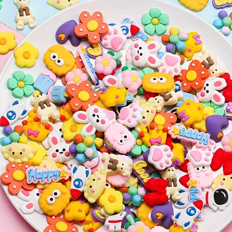 40 шт. милых мультяшных силиконовых наклеек для холодильника, телефона, термоса, декора