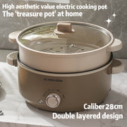 28 см Двухслойная антипригарная электрическая вок-машина многофункциональный кухонный горшок для дома, общежития, вечеринок