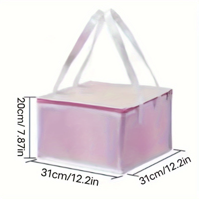 Reusable Insulated Food Delivery Tote Square Metal Foil Food Carrier for Outdoor Dining and Takeout