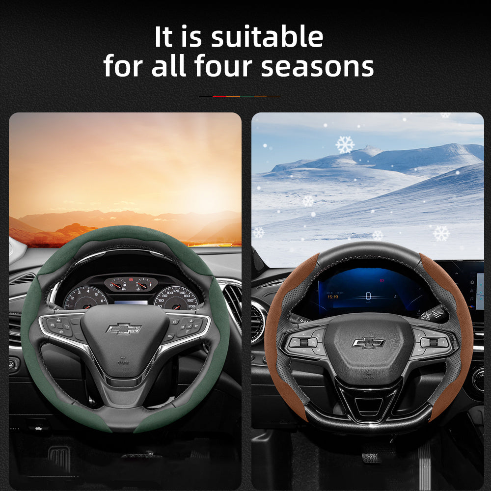 Set 2 or 3 Winter Velvet Anti-Slip Steering Wheel Covers PVC All-Season Black Green Red Orange Brown