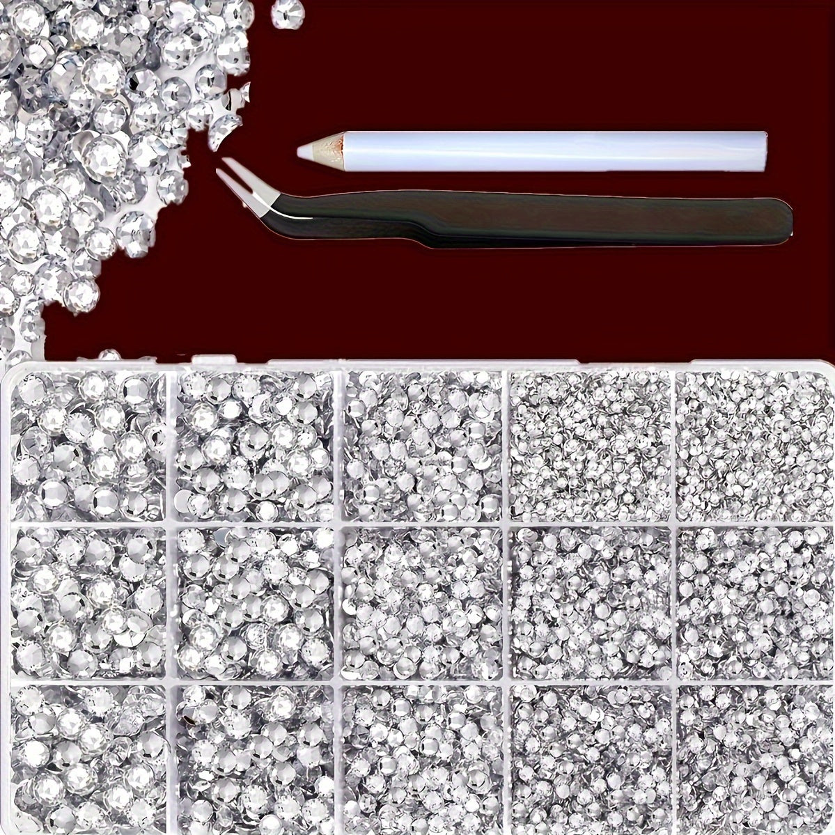 16,000 Flatback Crystal Gems Set 2-6mm for DIY Crafts Clothing Embellishments