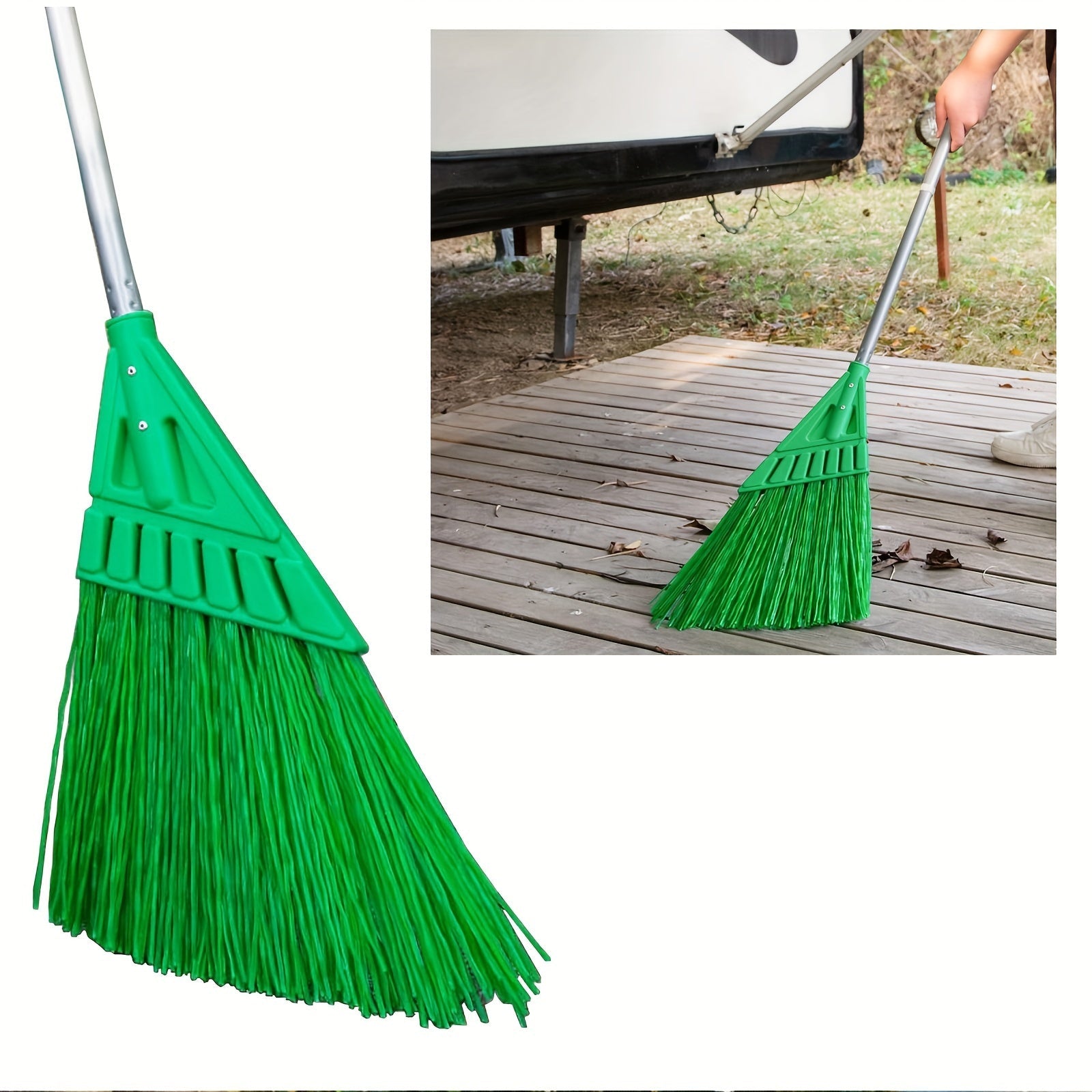 Long-Handled Outdoor Commercial Angle Broom for Courtyards and Hard Floors