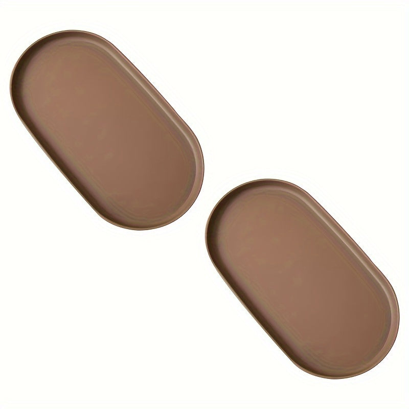 2-Piece Oval Plastic Serving Trays for Desserts Pastries Home Restaurant Cafe